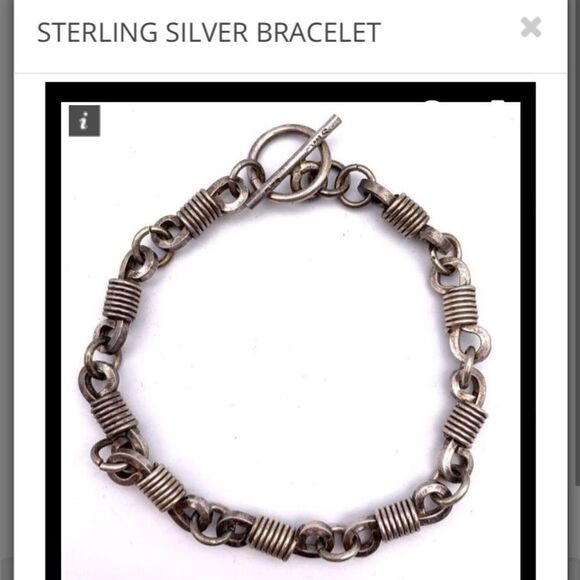 Vintage Sterling Silver toggle 7” bracelet - Picture 1 of 4